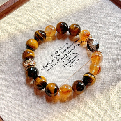 Zen Healing Yellow Tiger Eye Yellow Topaz Confidence Bracelet