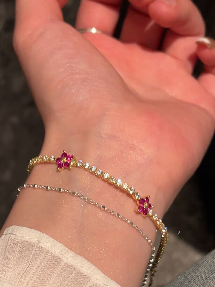 Zen Healing Zircon Flower Tennis Bracelet