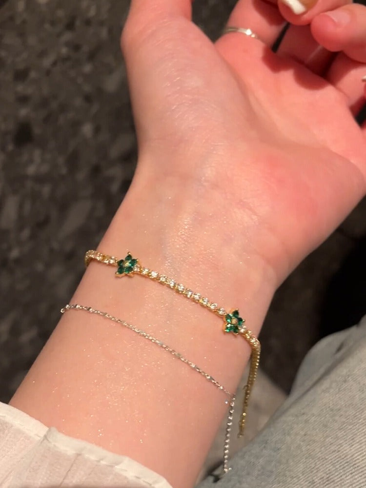 Zen Healing Zircon Flower Tennis Bracelet