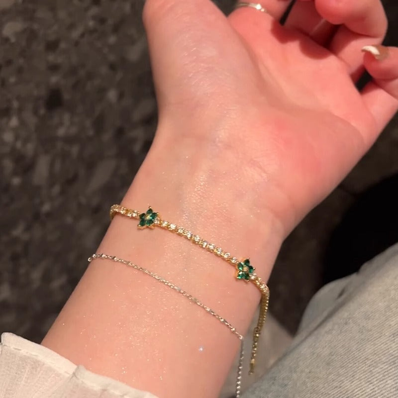 Zen Healing Zircon Flower Tennis Bracelet