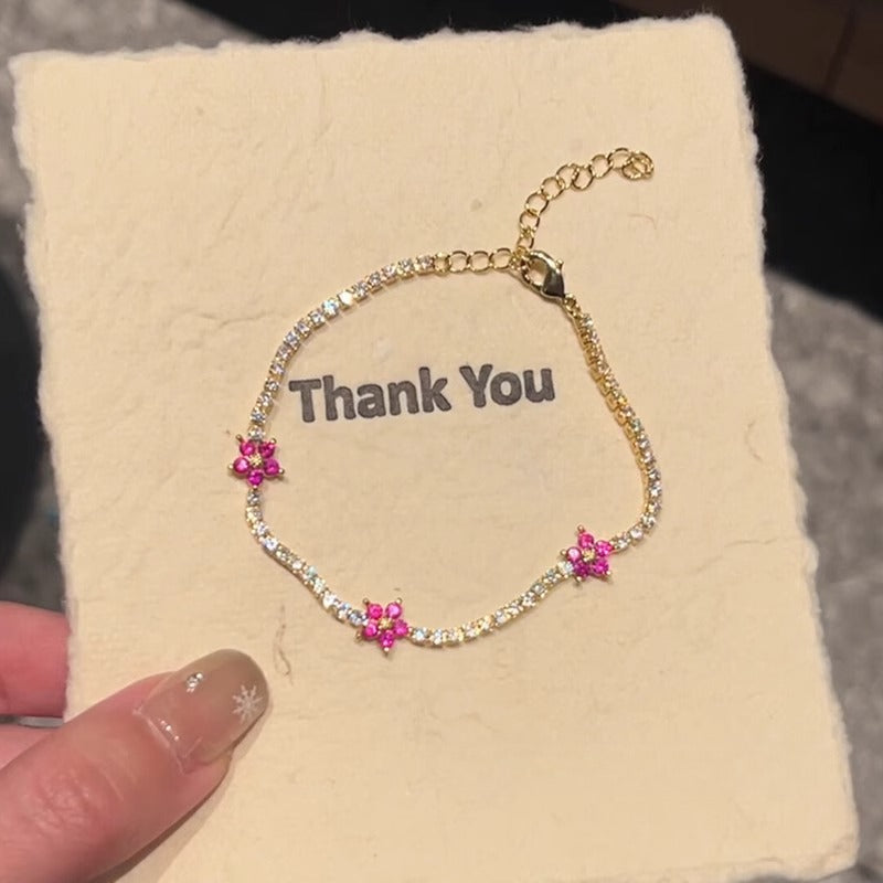 Zen Healing Zircon Flower Tennis Bracelet