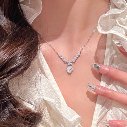 Zen Healing Zircon Silver Luxury Angel Wings Necklace