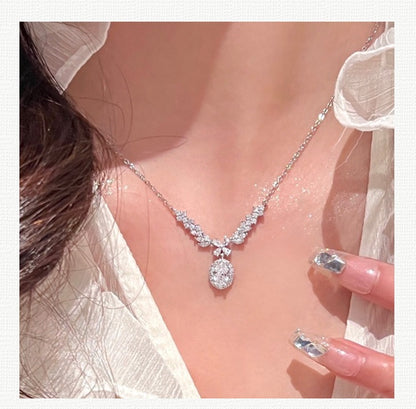 Zen Healing Zircon Silver Luxury Angel Wings Necklace
