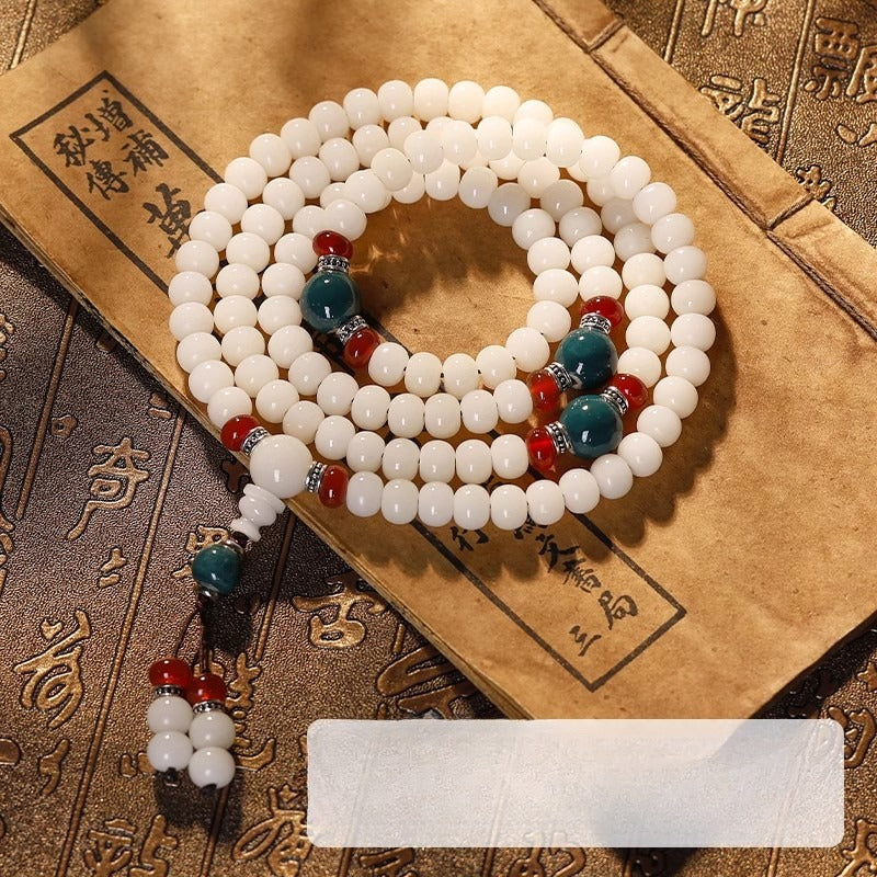 Zen Healing 108 Jade Bodhi Beads Peace Enlightenment Mala Bracelet