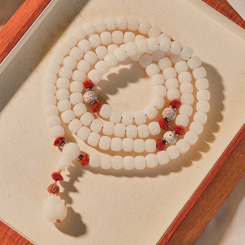 Zen Healing 108 Jade Bodhi Beads Peace Enlightenment Mala Bracelet