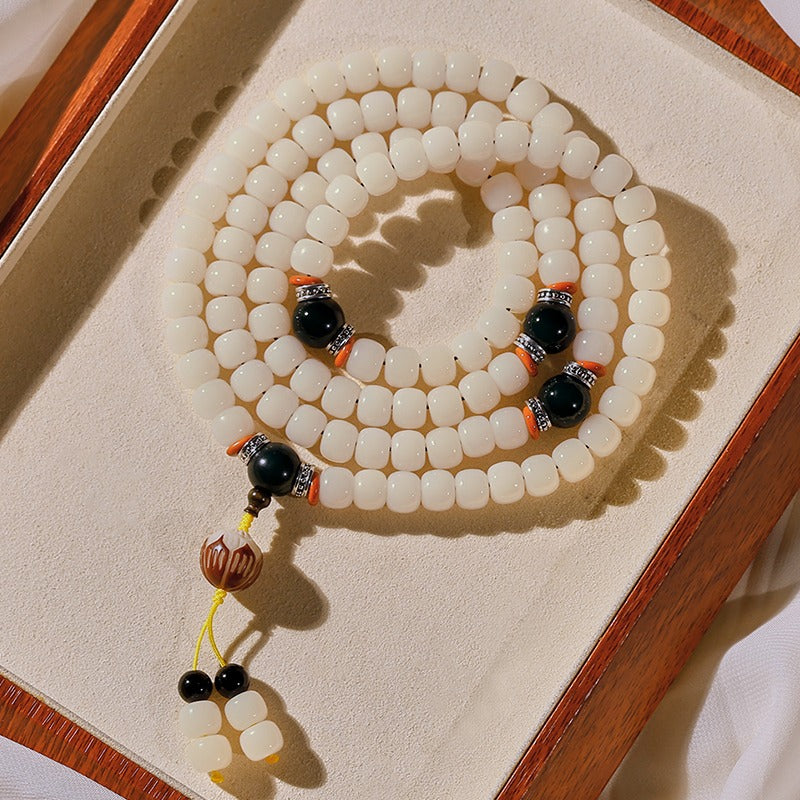 Zen Healing 108 Jade Bodhi Beads Peace Enlightenment Mala Bracelet