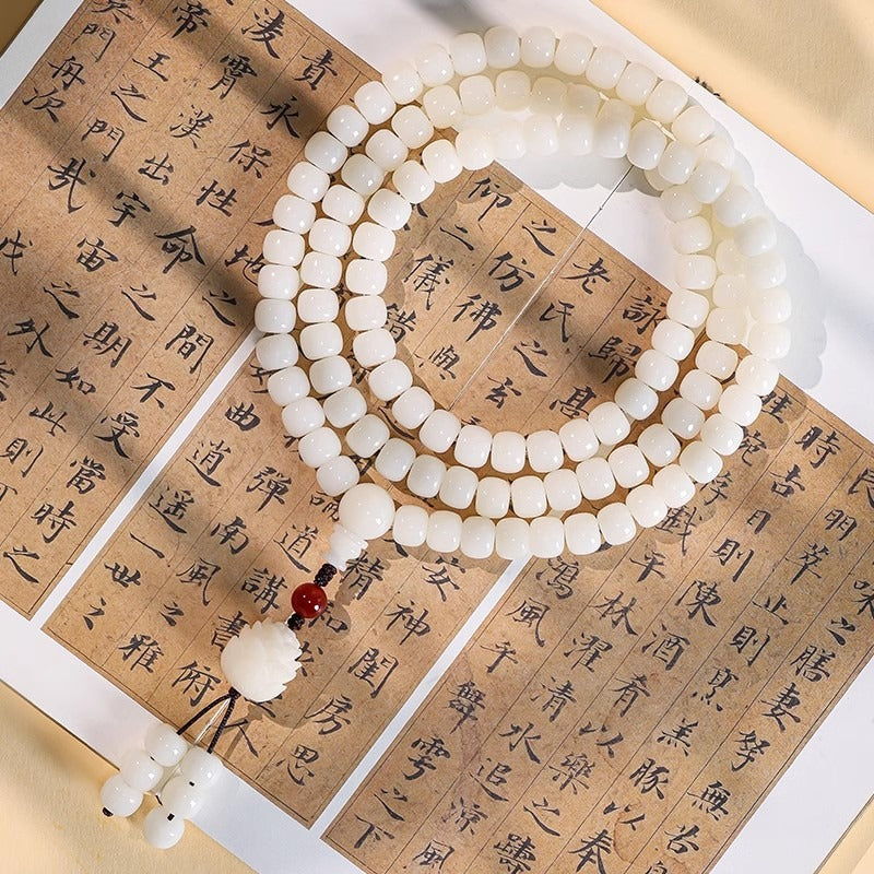 Zen Healing 108 Jade Bodhi Beads Peace Enlightenment Mala Bracelet