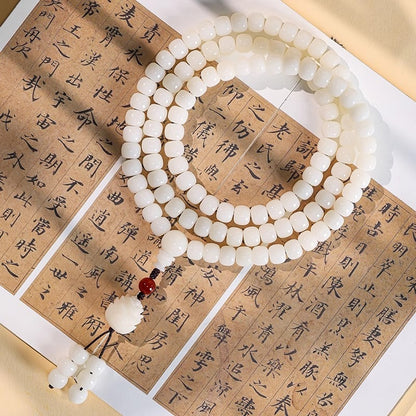 Zen Healing 108 Jade Bodhi Beads Peace Enlightenment Mala Bracelet