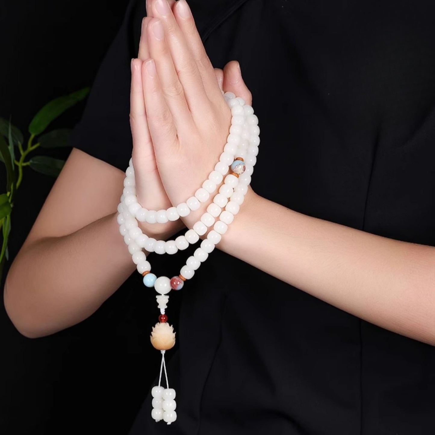 Zen Healing 108 Jade Bodhi Beads Peace Enlightenment Mala Bracelet
