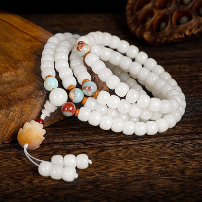 Zen Healing 108 Jade Bodhi Beads Peace Enlightenment Mala Bracelet