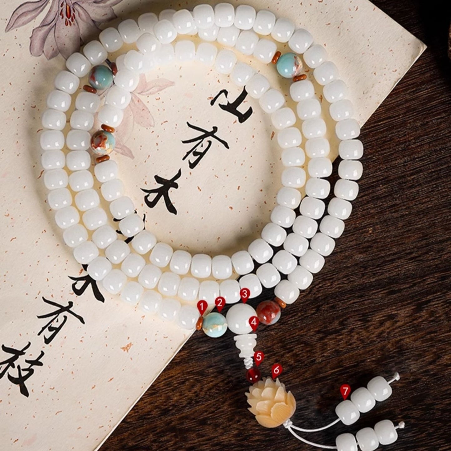 Zen Healing 108 Jade Bodhi Beads Peace Enlightenment Mala Bracelet