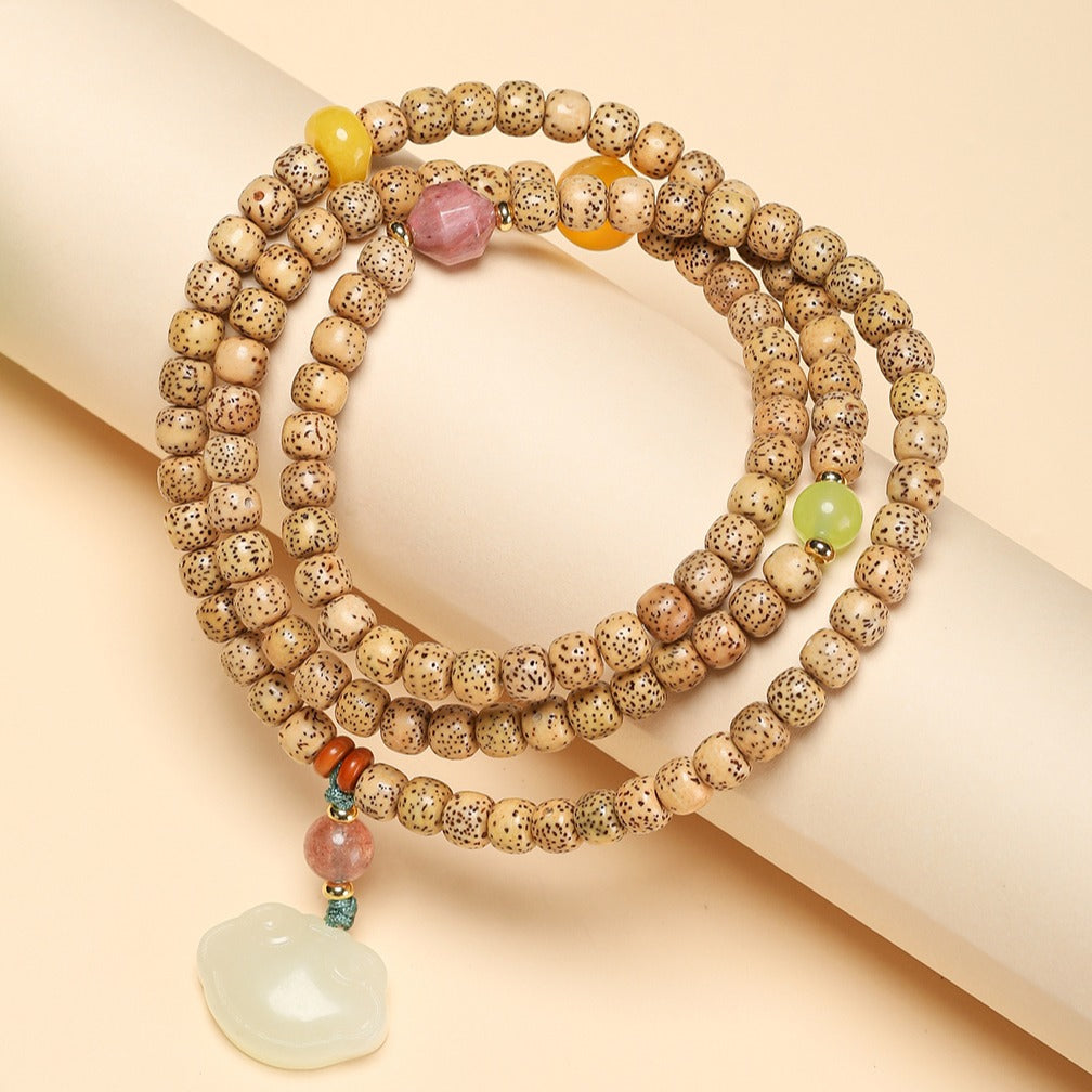 Zen Healing 108 Mala Beads Star Moon Bodhi Meditation Protection Bracelet Necklace