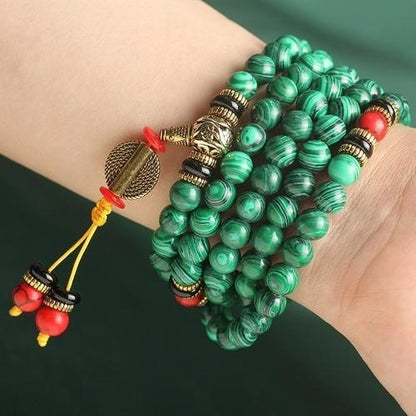 Zen Healing 108 Mala Malachite Beads Healing Bracelet