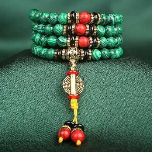 Zen Healing 108 Mala Malachite Beads Healing Bracelet