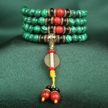 Zen Healing 108 Mala Malachite Beads Healing Bracelet