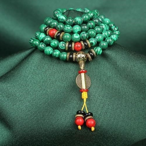 Zen Healing 108 Mala Malachite Beads Healing Bracelet