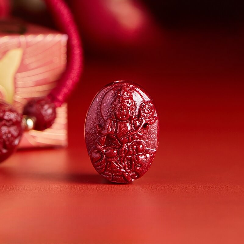 Zen Healing 2025 Chinese Zodiac Natal Buddha Cinnabar Blessing Red String Bracelet