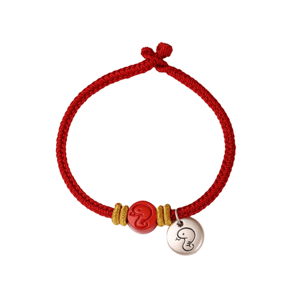 Zen Healing 2025 Chinese Zodiac Snake 999 Sterling Silver Red String Lucky Bracelet