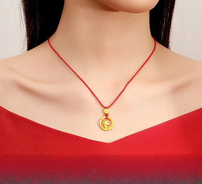Zen Healing 925 Sterling Silver Chinese Zodiac Peace Pendant Necklace