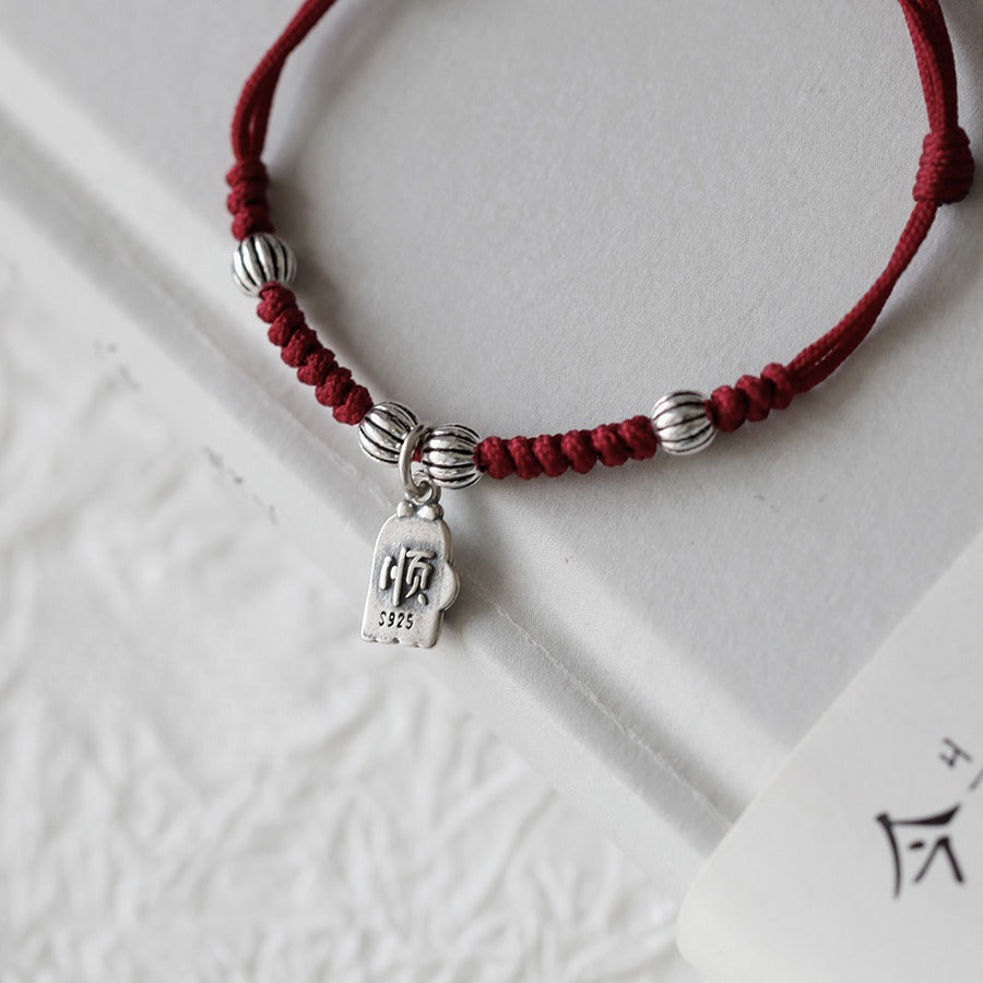 Zen Healing 925 Sterling Silver Koi Fish Red String Luck Bracelet