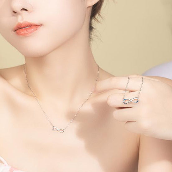 Zen Healing 925 Sterling Silver Möbius Love Couple Necklace