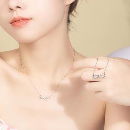 Zen Healing 925 Sterling Silver Möbius Love Couple Necklace