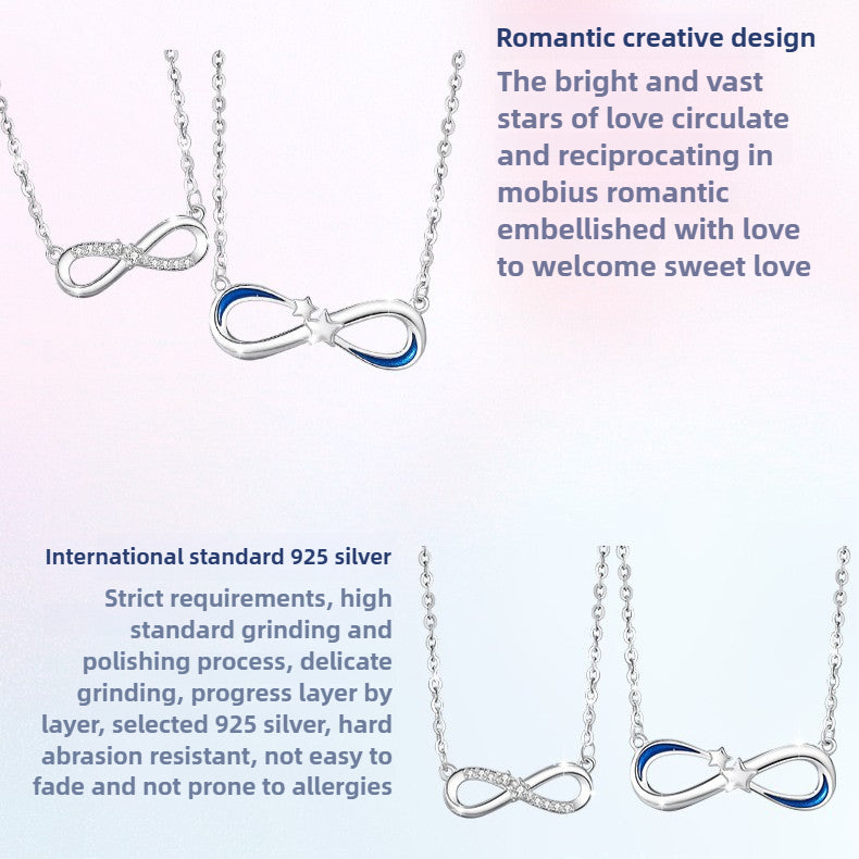 Zen Healing 925 Sterling Silver Möbius Love Couple Necklace