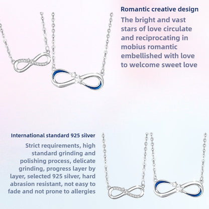 Zen Healing 925 Sterling Silver Möbius Love Couple Necklace