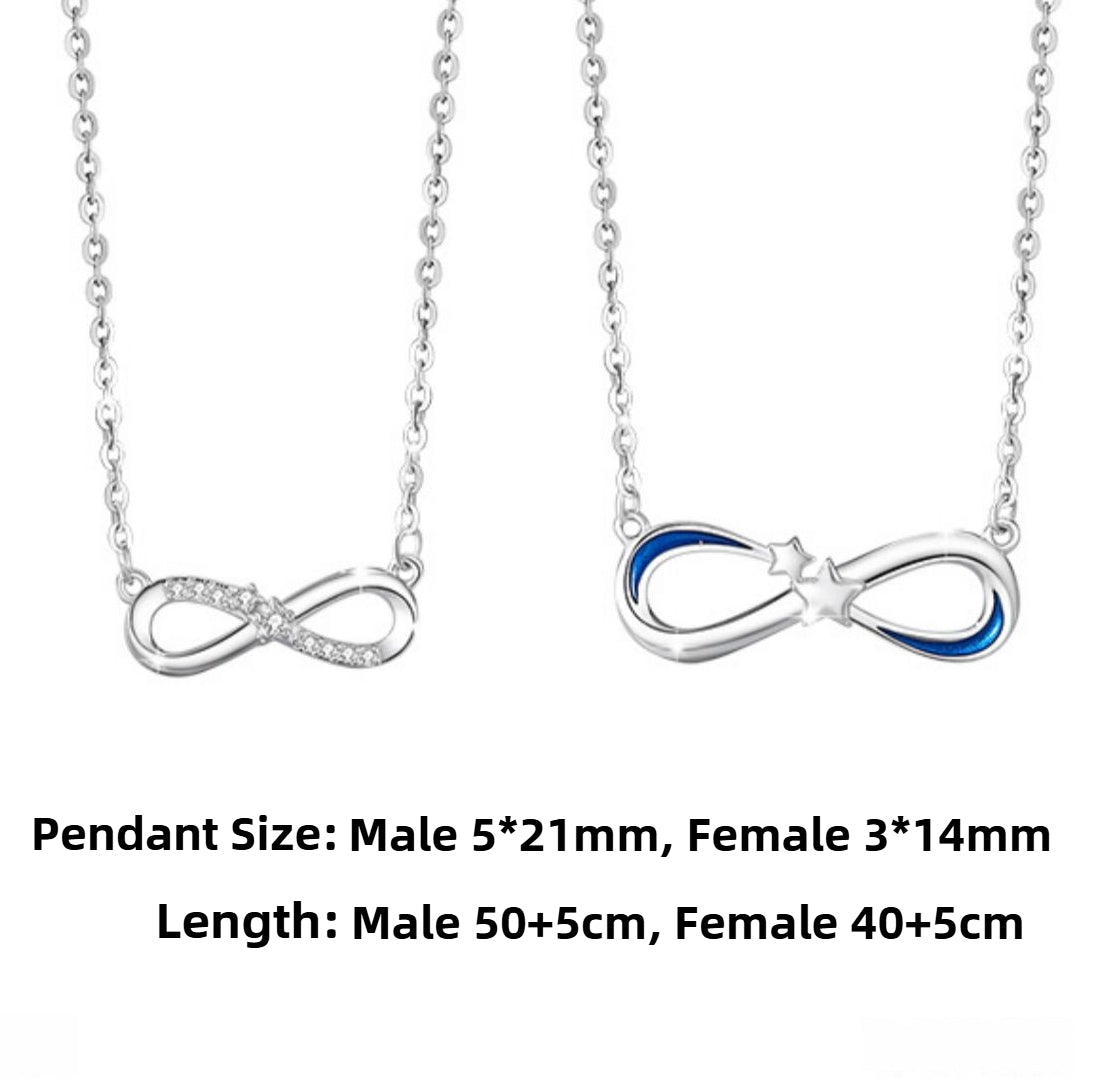 Zen Healing 925 Sterling Silver Möbius Love Couple Necklace