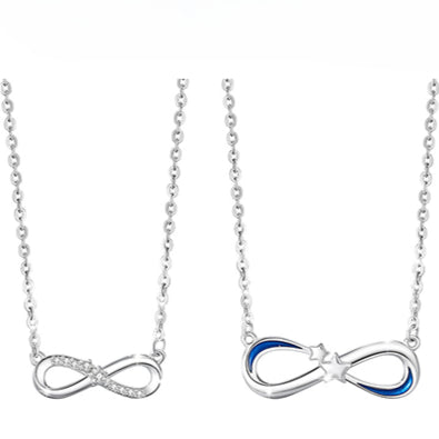 Zen Healing 925 Sterling Silver Möbius Love Couple Necklace