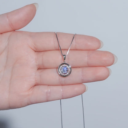 Zen Healing 925 Sterling Silver Moissanite Compass Pendant Necklace