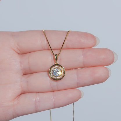 Zen Healing 925 Sterling Silver Moissanite Compass Pendant Necklace