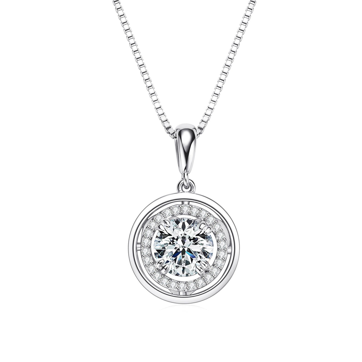 Zen Healing 925 Sterling Silver Moissanite Compass Pendant Necklace