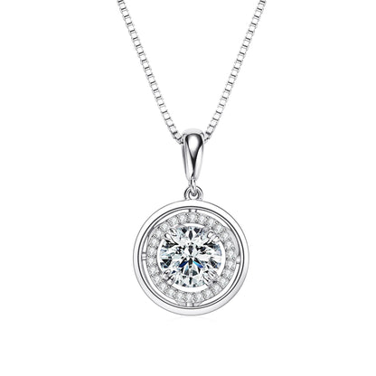 Zen Healing 925 Sterling Silver Moissanite Compass Pendant Necklace
