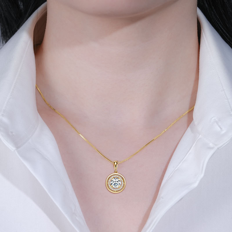 Zen Healing 925 Sterling Silver Moissanite Compass Pendant Necklace