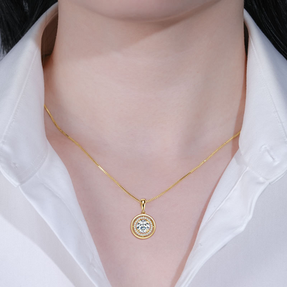 Zen Healing 925 Sterling Silver Moissanite Compass Pendant Necklace