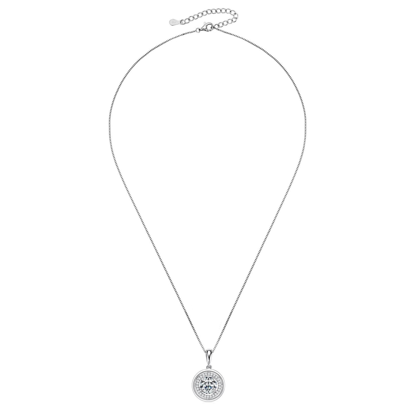 Zen Healing 925 Sterling Silver Moissanite Compass Pendant Necklace