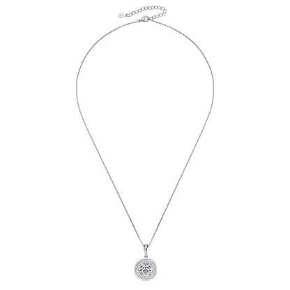 Zen Healing 925 Sterling Silver Moissanite Compass Pendant Necklace