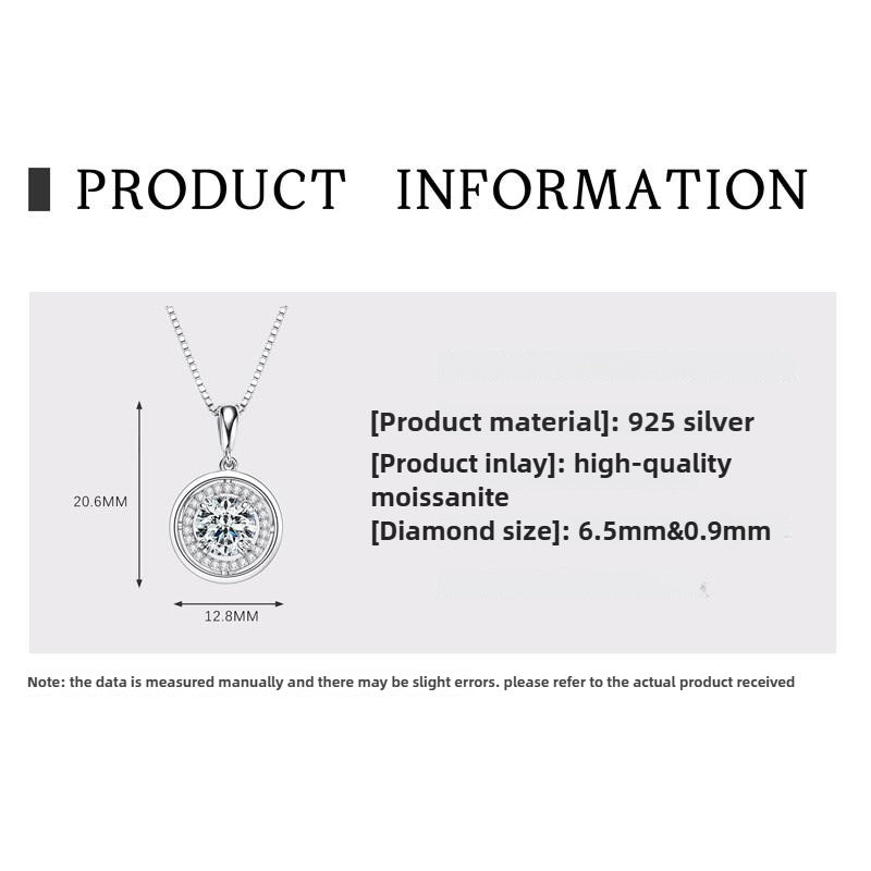 Zen Healing 925 Sterling Silver Moissanite Compass Pendant Necklace