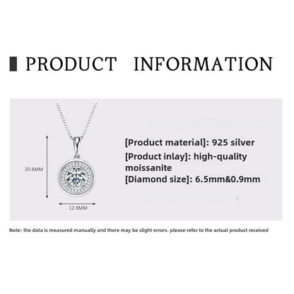 Zen Healing 925 Sterling Silver Moissanite Compass Pendant Necklace