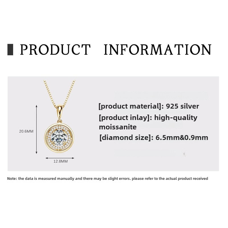 Zen Healing 925 Sterling Silver Moissanite Compass Pendant Necklace