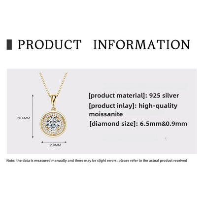 Zen Healing 925 Sterling Silver Moissanite Compass Pendant Necklace
