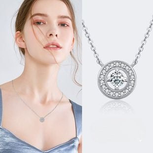 Zen Healing 925 Sterling Silver Moissanite Compass Pendant Necklace