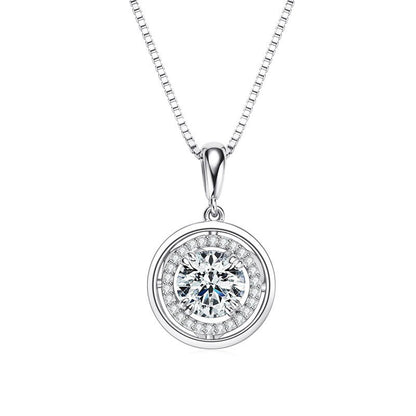 Zen Healing 925 Sterling Silver Moissanite Compass Pendant Necklace