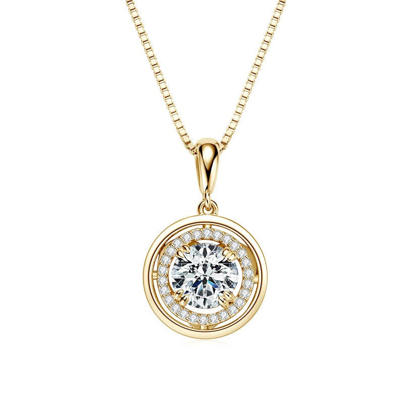 Zen Healing 925 Sterling Silver Moissanite Compass Pendant Necklace