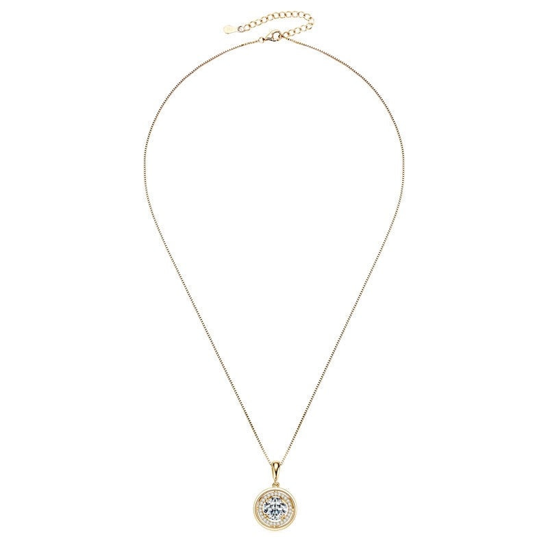 Zen Healing 925 Sterling Silver Moissanite Compass Pendant Necklace