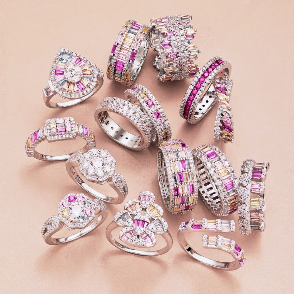 Zen Healing 925 Sterling Silver Vibrant Cubic Zirconia Ring