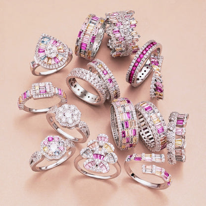 Zen Healing 925 Sterling Silver Vibrant Cubic Zirconia Ring
