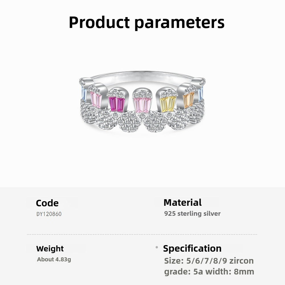 Zen Healing 925 Sterling Silver Vibrant Cubic Zirconia Ring