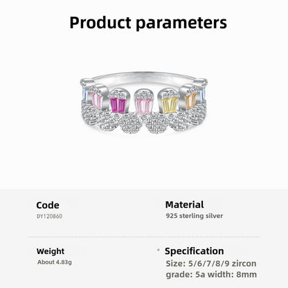 Zen Healing 925 Sterling Silver Vibrant Cubic Zirconia Ring